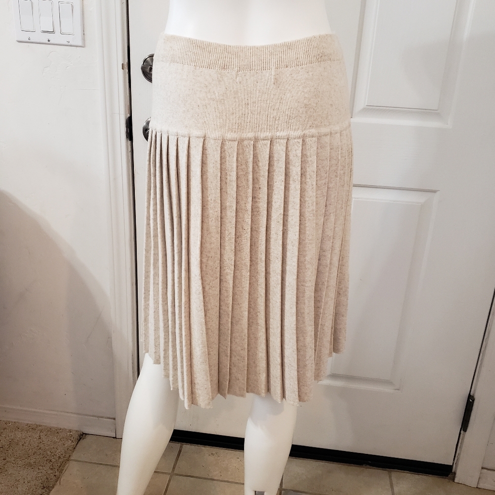 Liz Claiborne Cream A-Line Pleated Skirt - Picture 3 of 5
